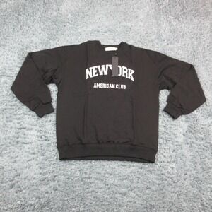 REALTAKAI Sweatshirt Mens XL Black New York American Club Pullover Graphic NWT
